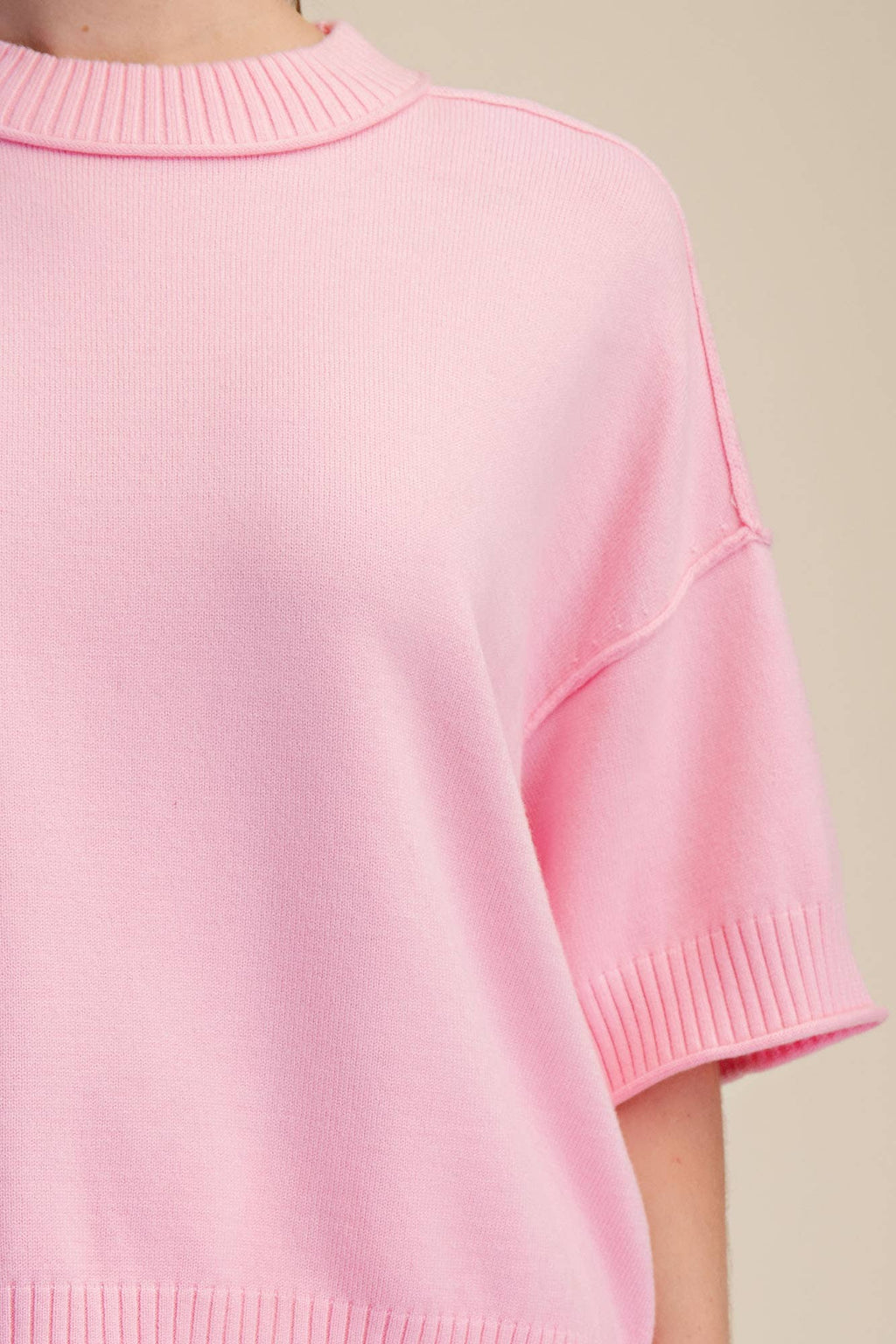 Everyday Sweater Elbow-Length Sleeves Seam Detail: Crimson / L