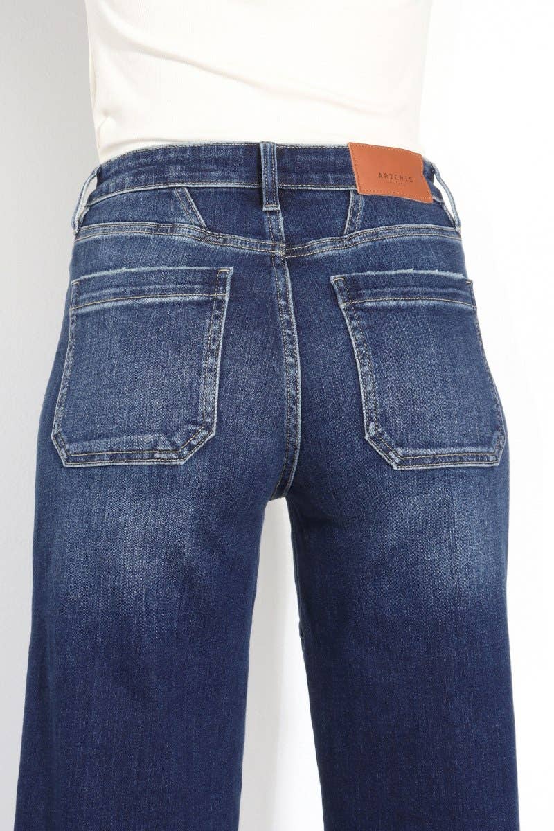 TUMMY CONTROL HIGH RISE RELAXED WIDE LEG JEANS: 5 (26)