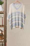 Cloud Harbor Stripe Crochet Pullover: Ivory / S