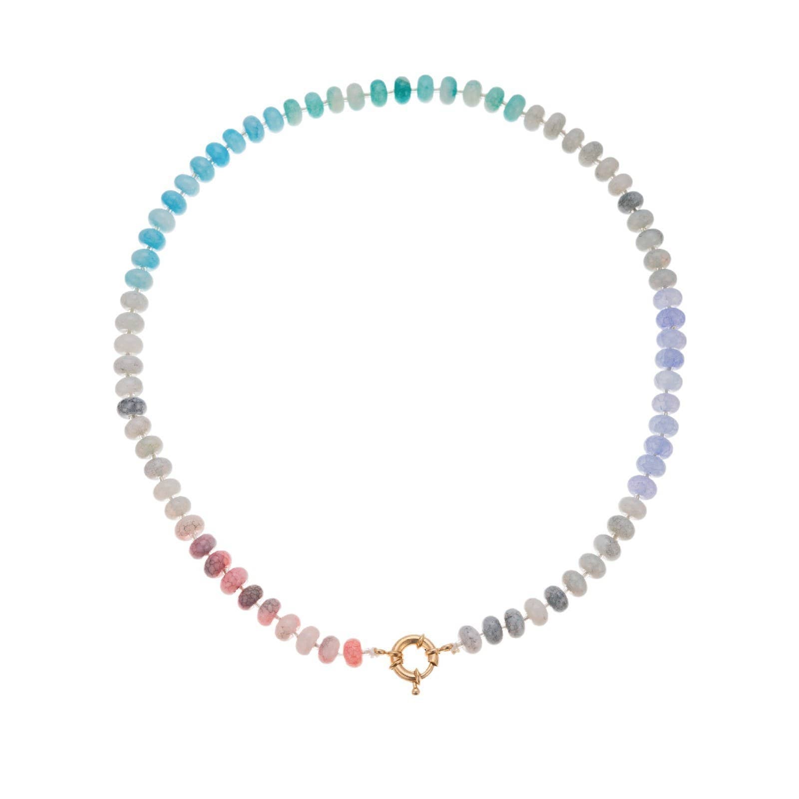 Natural Stone Semi-Precious Glass Mixed Necklace | 40NK9659: C