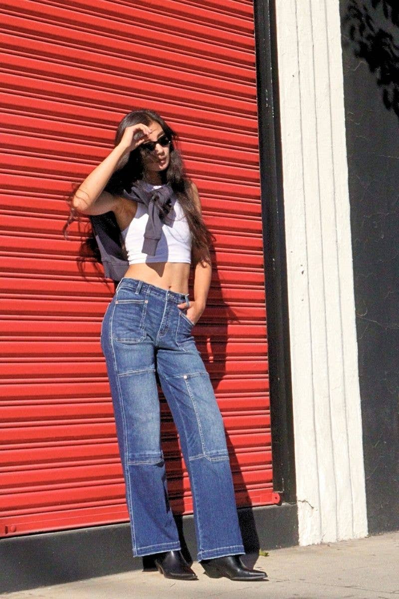 TUMMY CONTROL HIGH RISE RELAXED WIDE LEG JEANS: 5 (26)