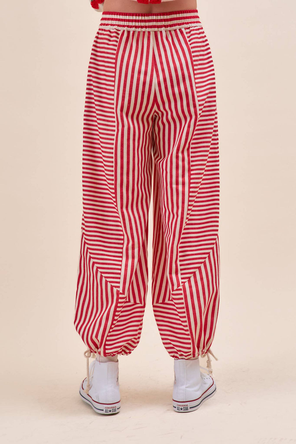 MIXED STRIPES PARACHUTE PANTS MP4366: Dark Blue Stripe / S