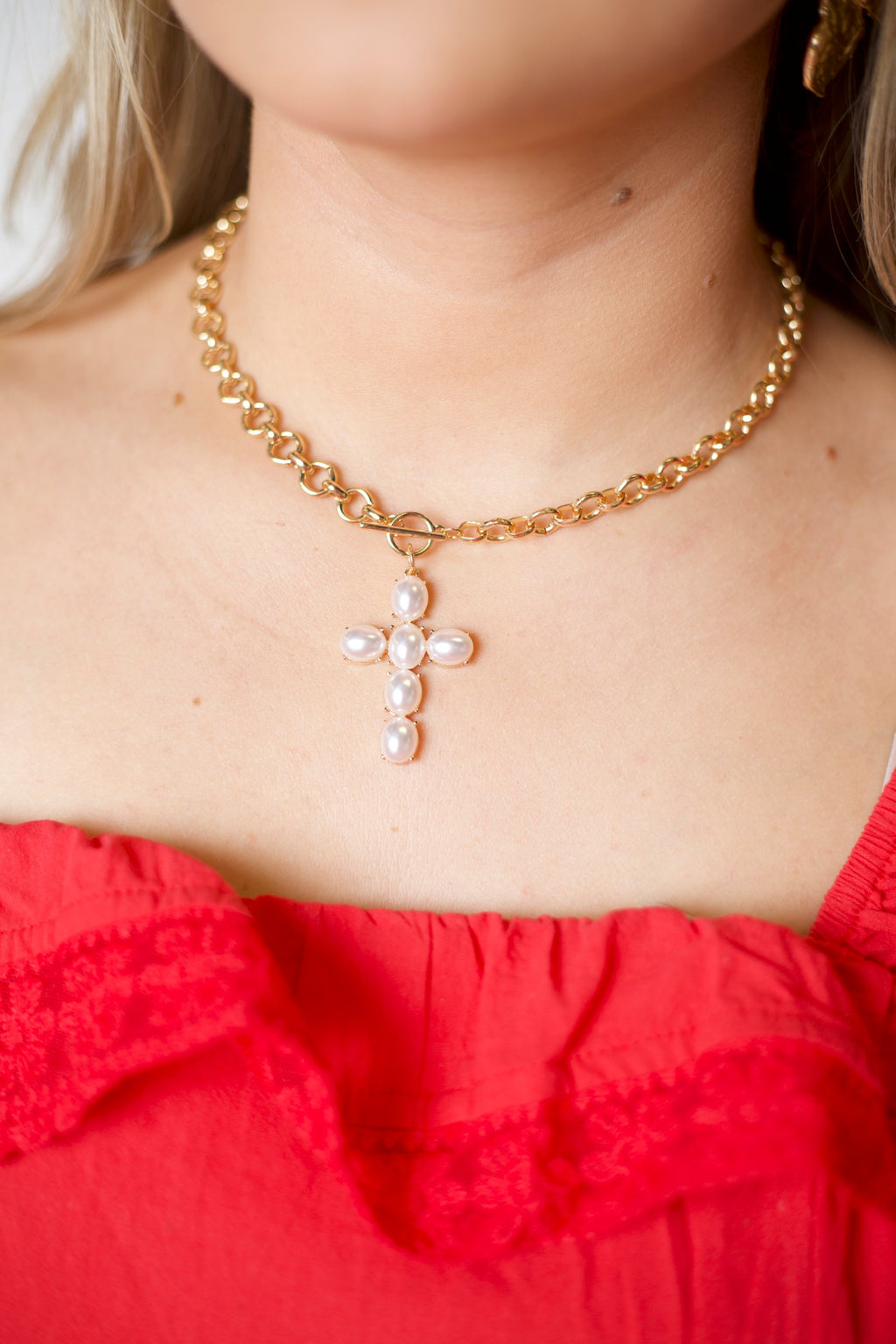 Pearl Cross Necklace