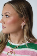 Gold Pearl Hoop Earrings