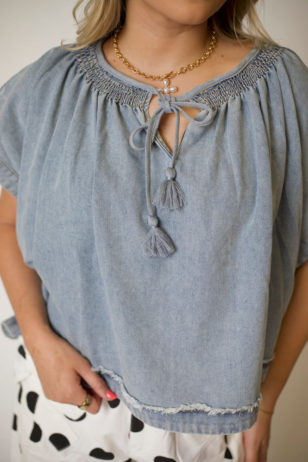 Flowy Denim Top