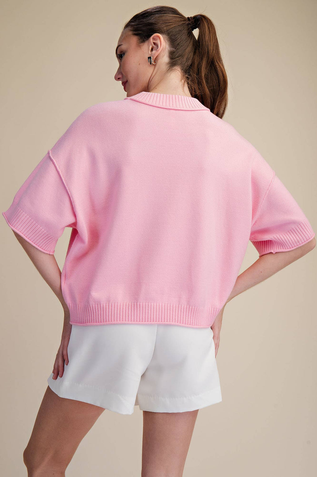 Everyday Sweater Elbow-Length Sleeves Seam Detail: Crimson / L