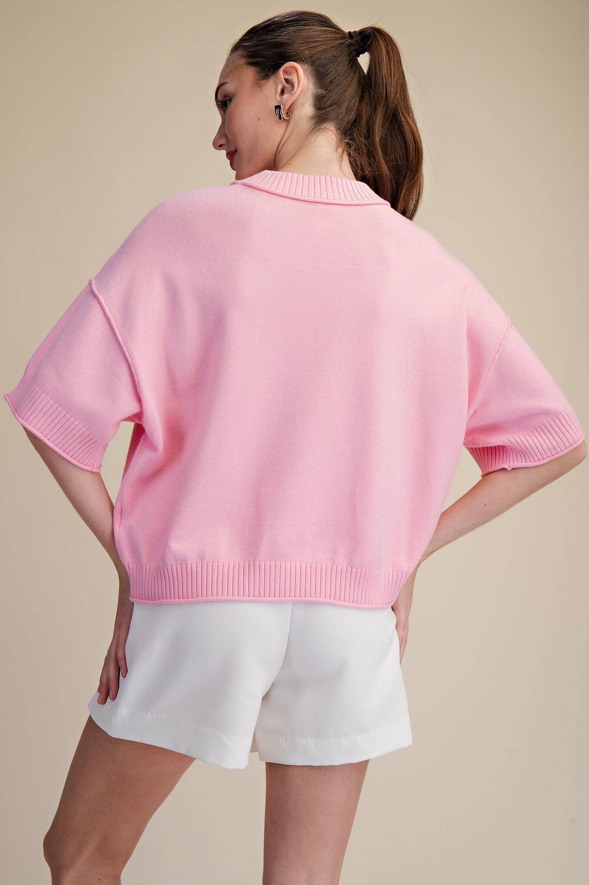 Everyday Sweater Elbow-Length Sleeves Seam Detail: Crimson / L