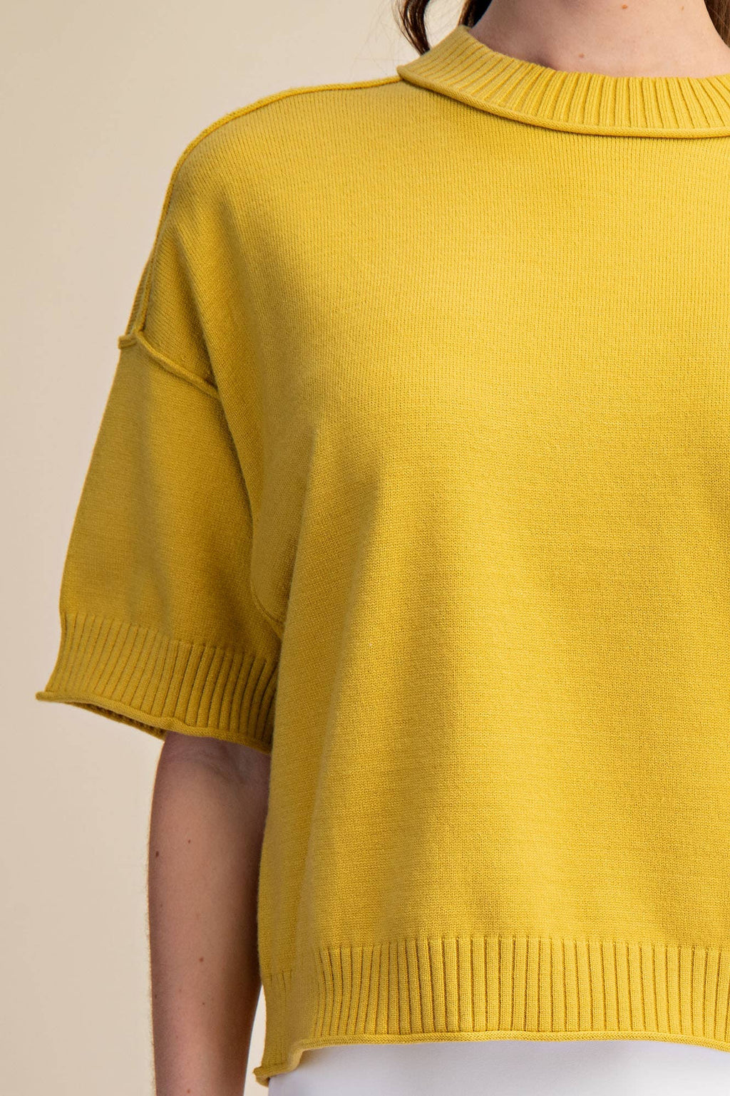 Everyday Sweater Elbow-Length Sleeves Seam Detail: Crimson / L