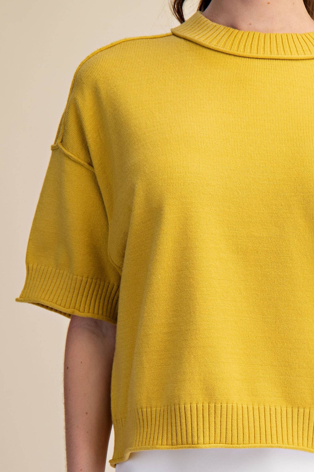 Everyday Sweater Elbow-Length Sleeves Seam Detail: Crimson / L