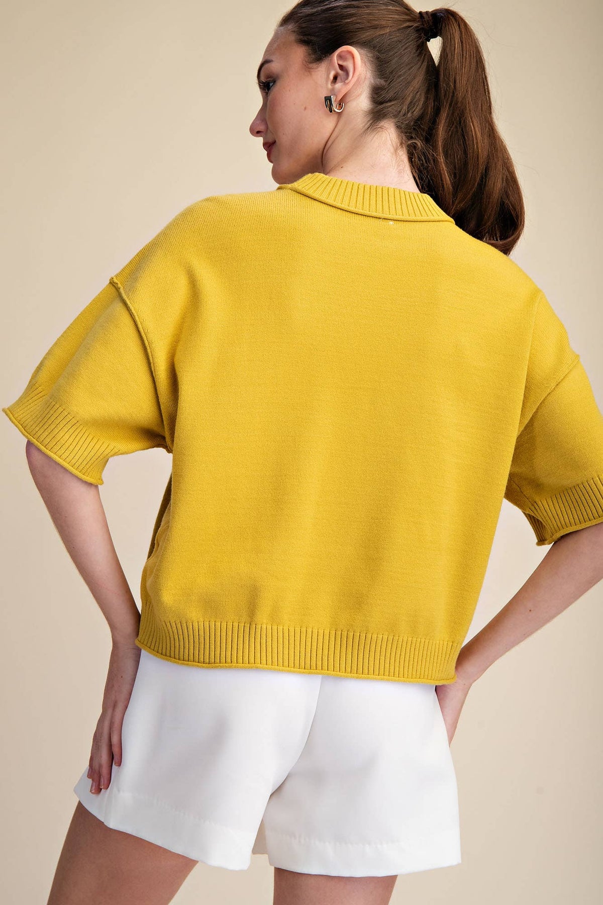 Everyday Sweater Elbow-Length Sleeves Seam Detail: Crimson / L