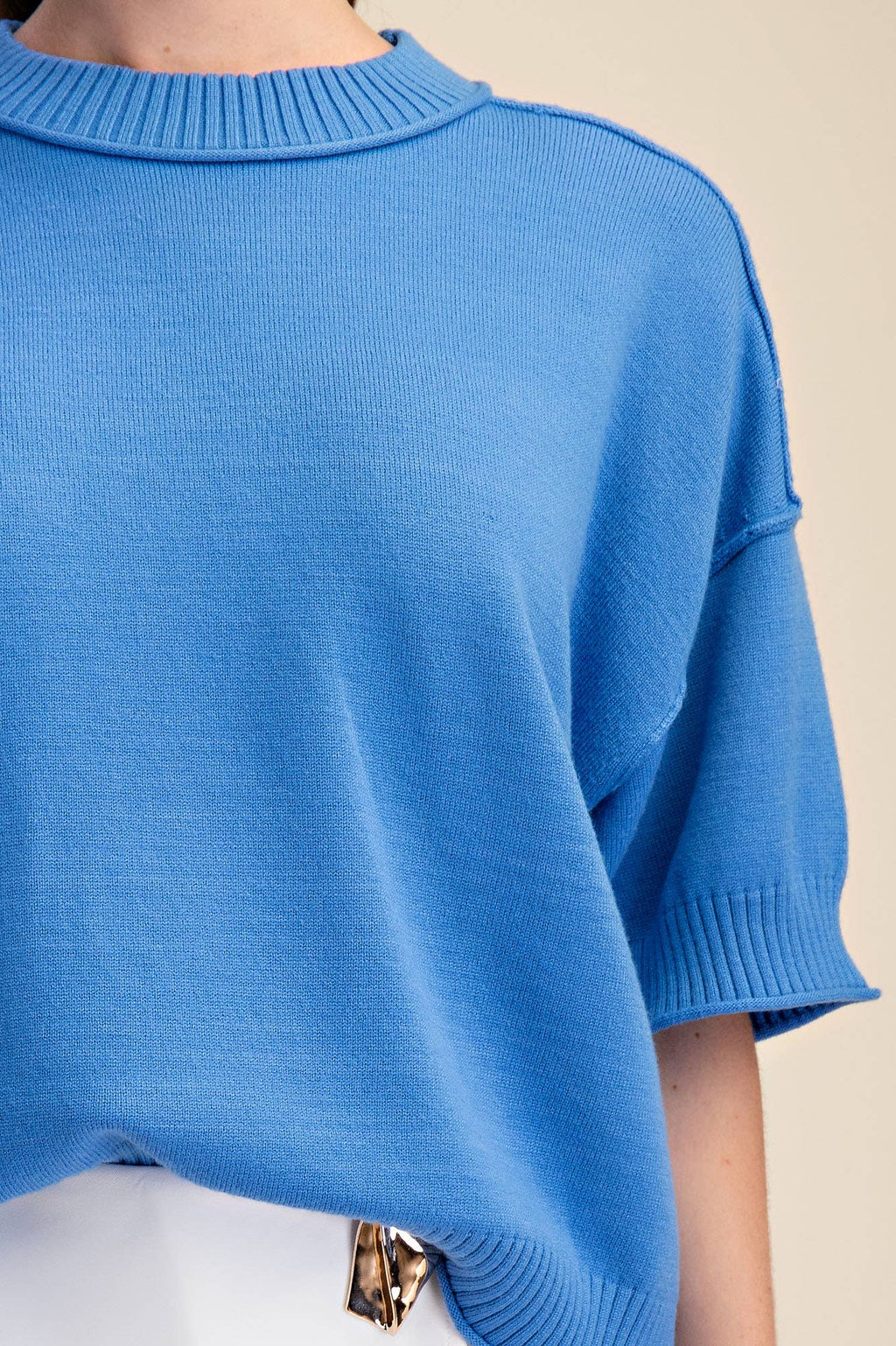 Everyday Sweater Elbow-Length Sleeves Seam Detail: Crimson / L