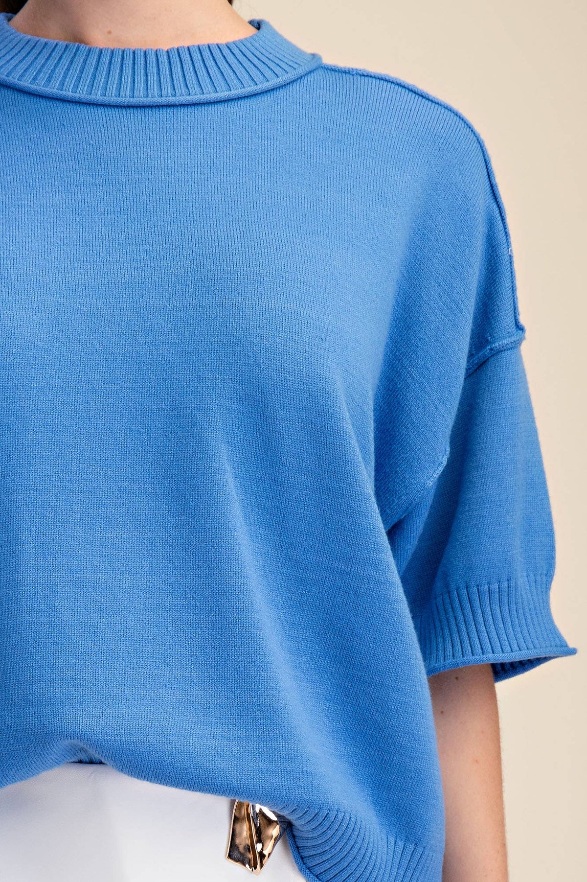 Everyday Sweater Elbow-Length Sleeves Seam Detail: Crimson / L