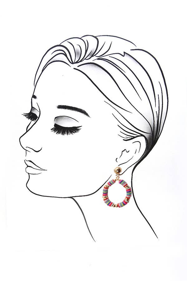 CIRCLE DICS BEADS DROP EARRINGS | 71E22672: Gold