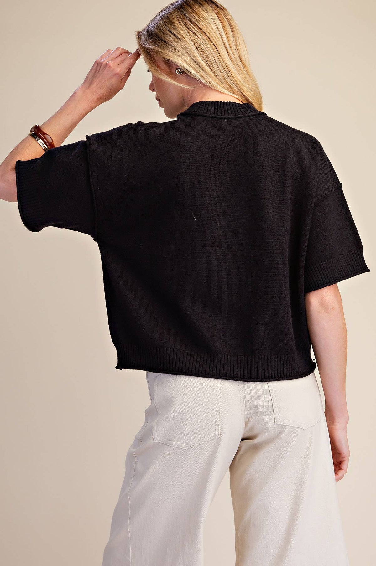 Western Horse Crew Neck Sweater: Camel / L