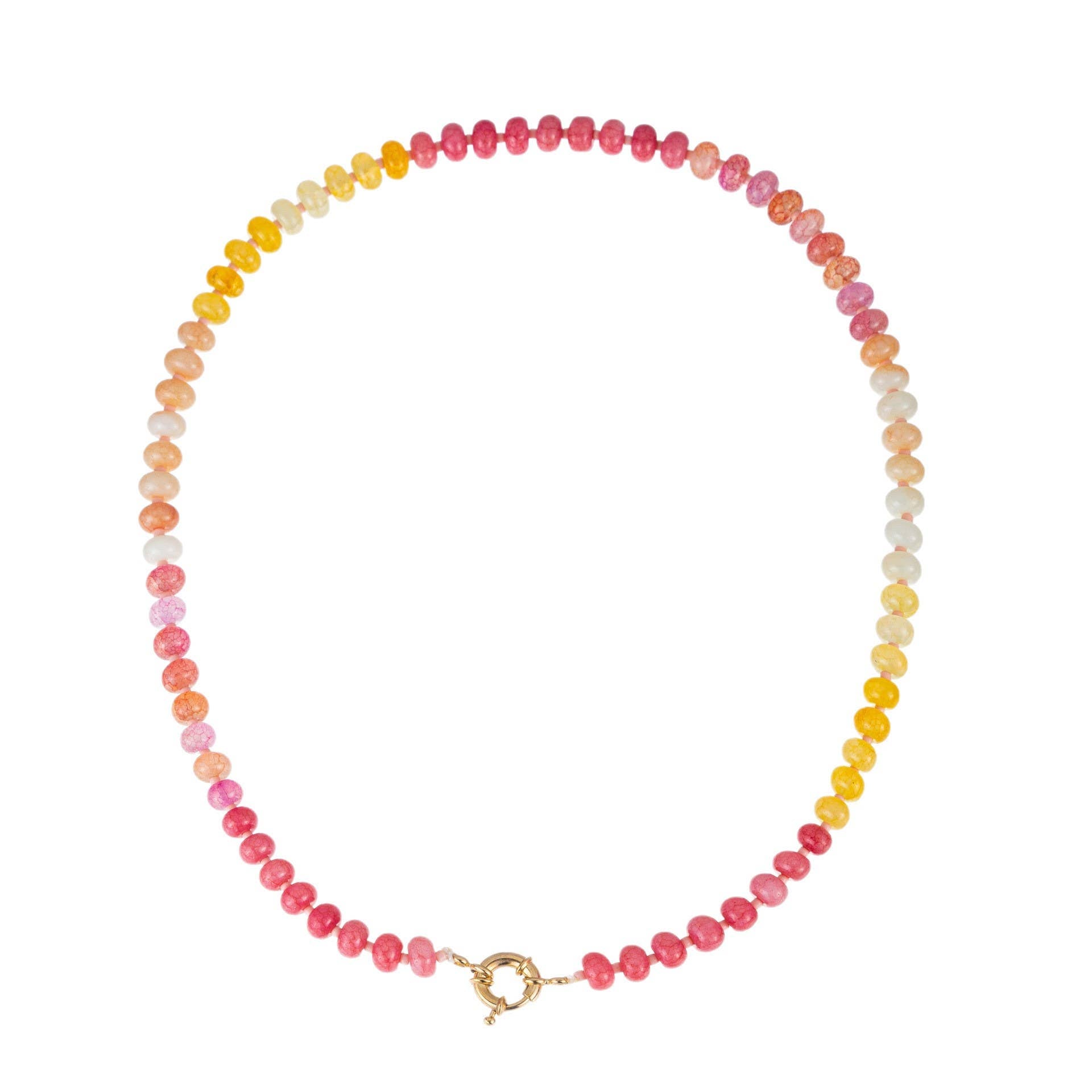 Natural Stone Semi-Precious Glass Mixed Necklace | 40NK9659: C