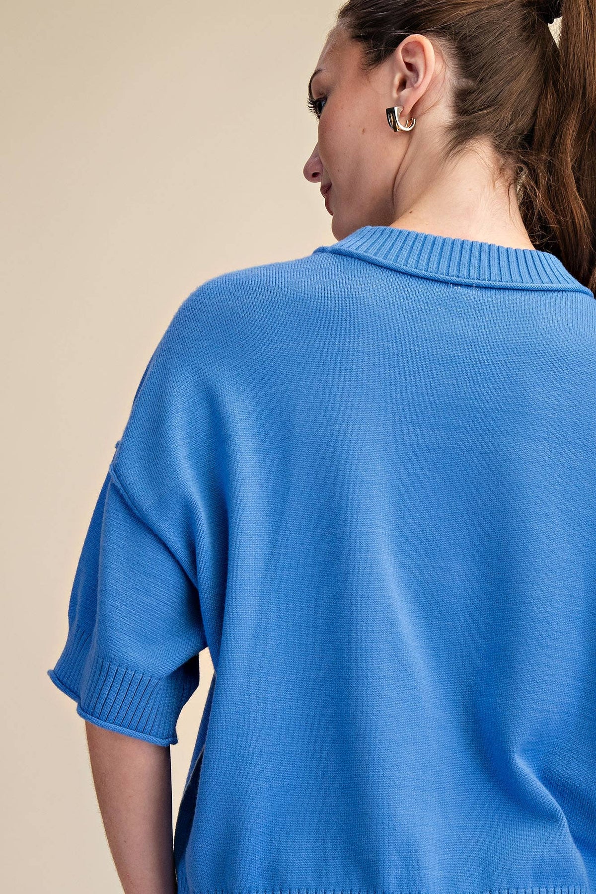Everyday Sweater Elbow-Length Sleeves Seam Detail: Crimson / L