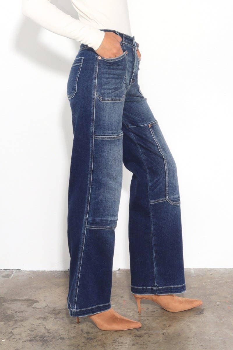 TUMMY CONTROL HIGH RISE RELAXED WIDE LEG JEANS: 5 (26)